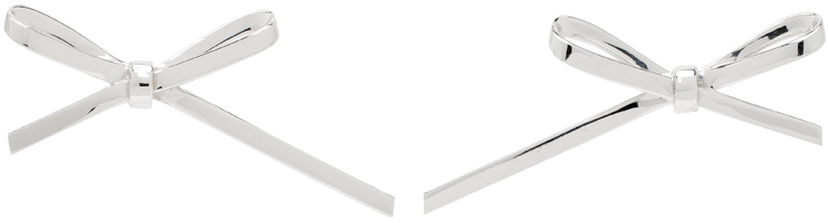 Uhani We11done We11done Bow Stud Earrings Kovinski | WD-AJ0-24-521-U-SV