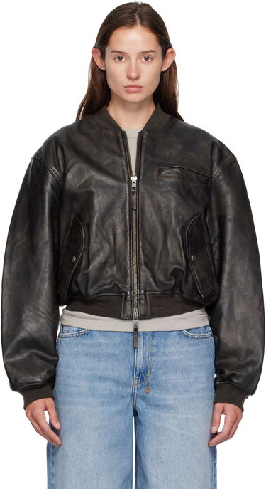 Bomber jakna Ksubi Ksubi Alpha Crop Leather Bomber Jacket Črna | WFA25JK009, 0