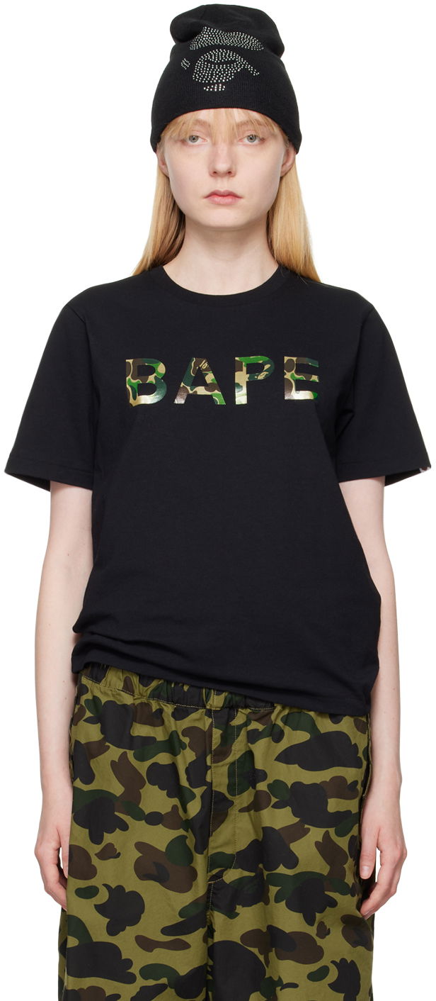 Majica BAPE BAPE Black Abc Camo Glitter T-Shirt Črna | 001TEK302038L