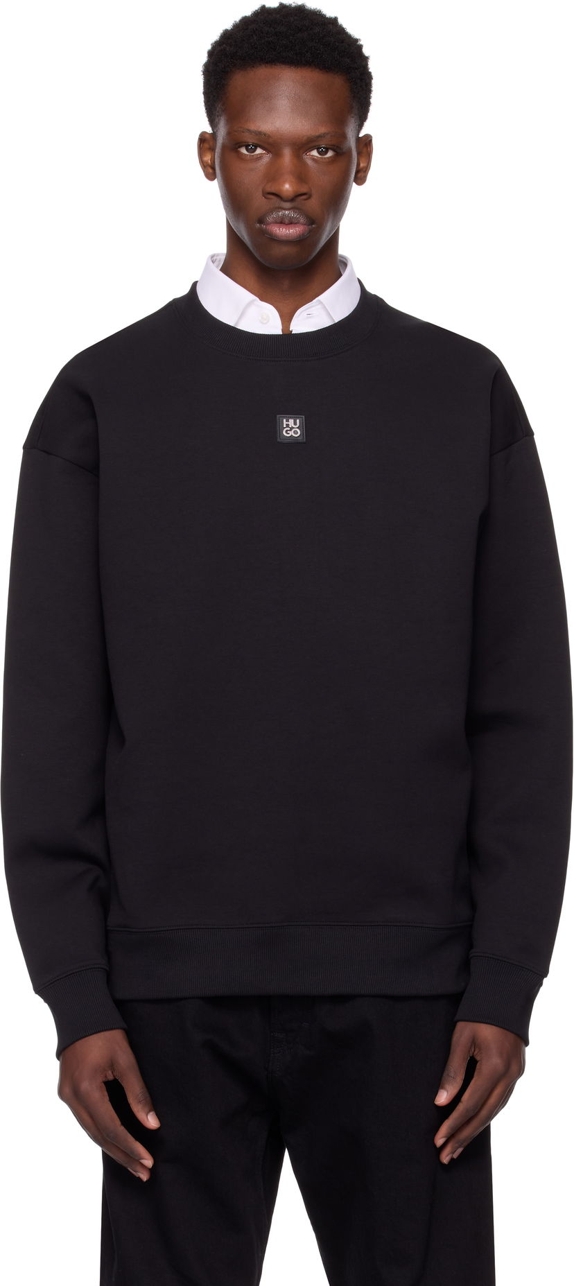 Pulover BOSS Hugo Stacked Logo Sweatshirt Črna | 50533689