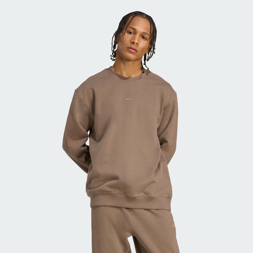 Pulover adidas Performance Premium Essentials Crew Sweatshirt Rjava | JW1058