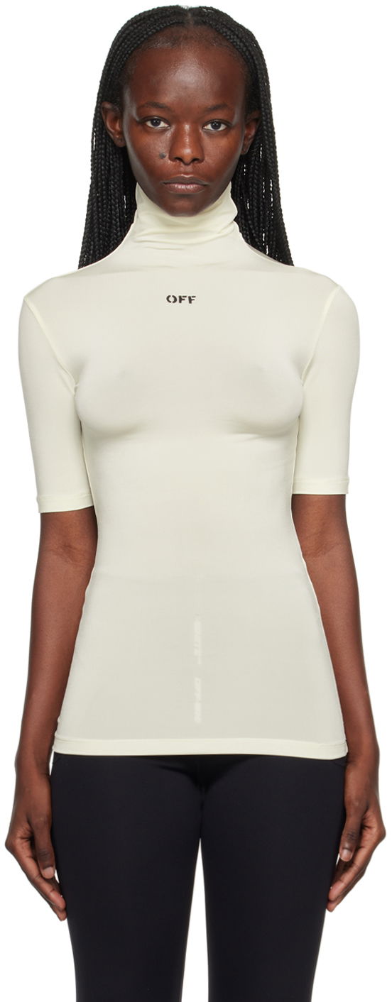 Majica Off-White Printed T-Shirt Bež | OWAD137F23JER0010410