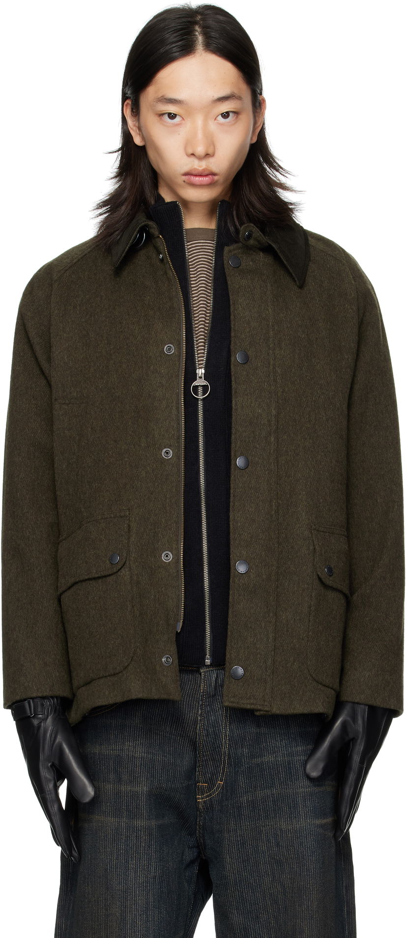 Jakna Barbour Barbour Modified Bedale Wool Jacket Zelena | MWO0299OL71