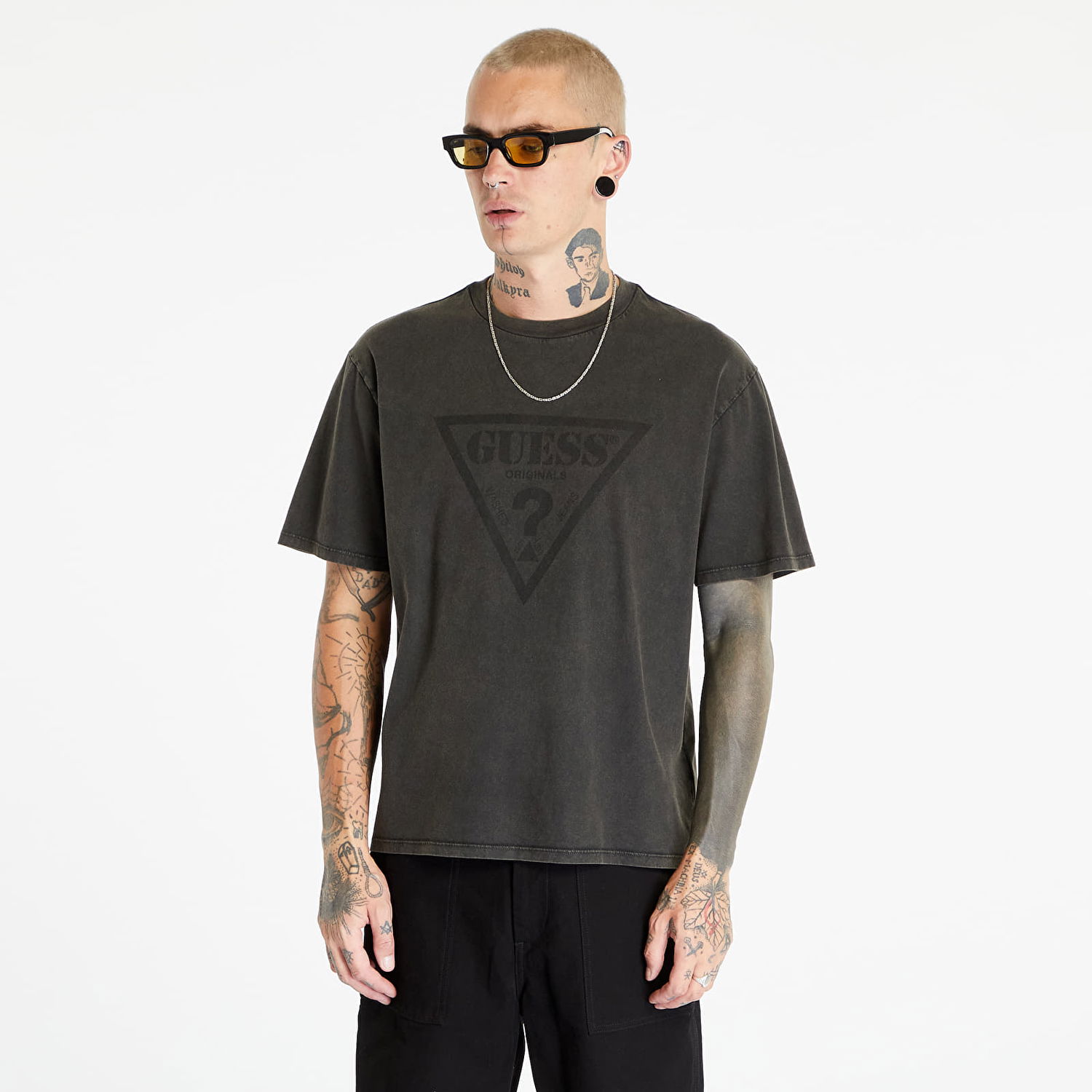 Majica GUESS Vintage Triangle Tee Siva | M3BI82K9XF1-JTMU, 0