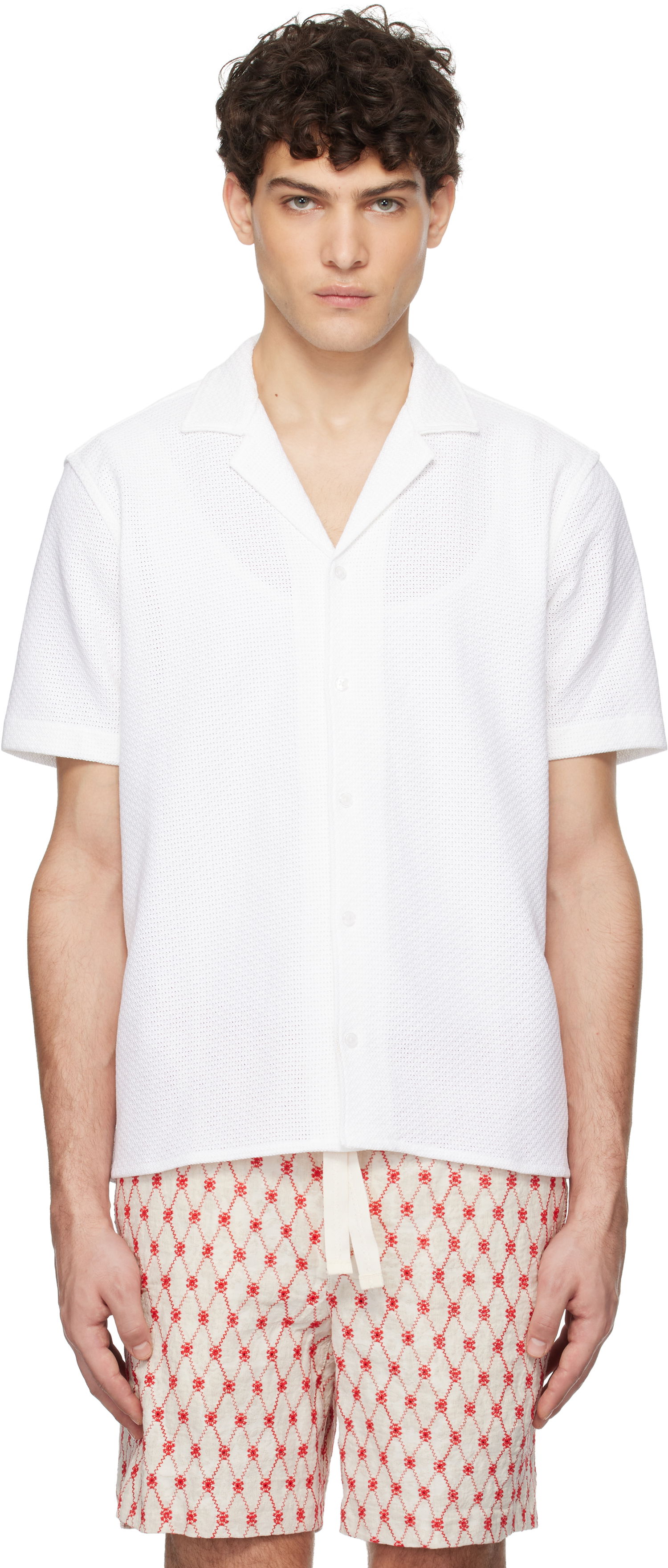 Srajce Orlebar Brown Orlebar Brown Maitan Resort Shirt Bela | 280072, 0