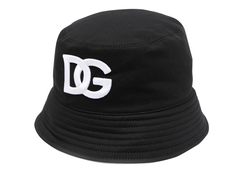 Klobuk Dolce & Gabbana Embroidered DG Bucket Hat Black/White Črna | GH701ZFUFJV