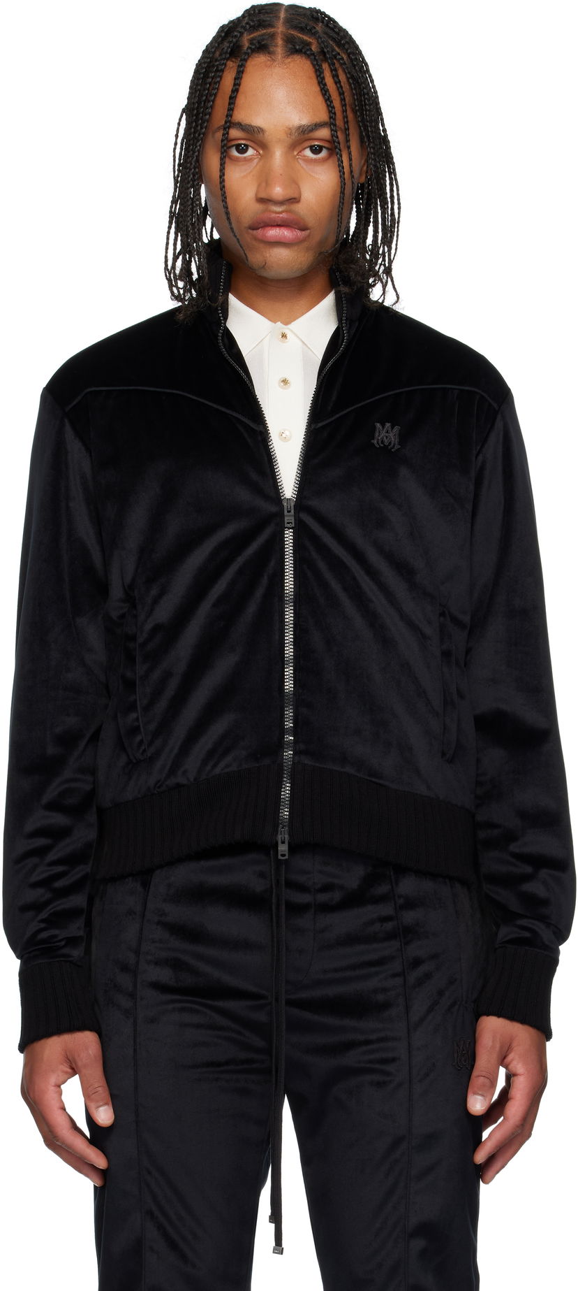 Jakna AMIRI AMIRI Velvet Track Jacket Črna | AMOUTJ1013