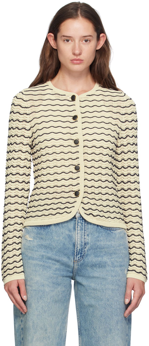 Pleteni pulover rag & bone rag & bone Elisa Wavy Knit Cardigan Bež | WAS24F068UG68, 0