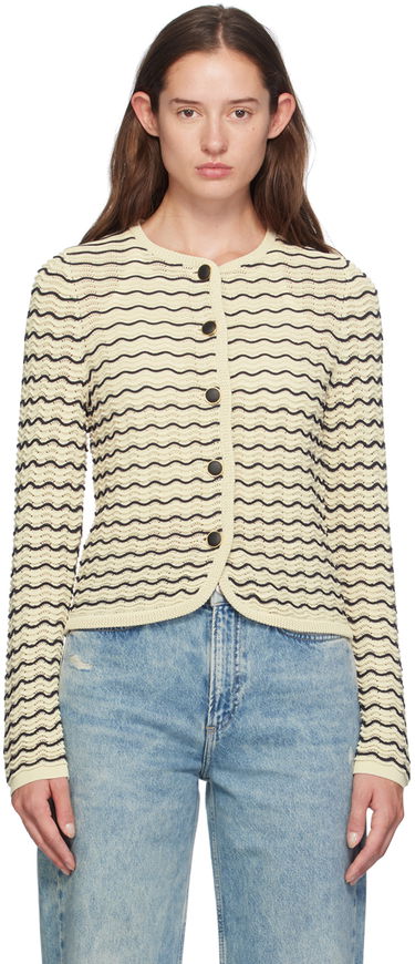 Pleteni pulover rag & bone rag & bone Elisa Wavy Knit Cardigan Bež | WAS24F068UG68, 0