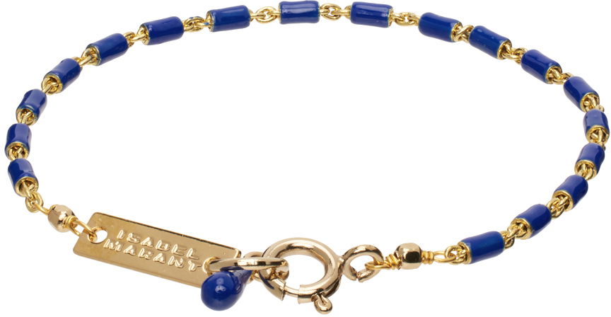 Zapestnica ISABEL MARANT Chain Bracelet with Blue Enamel Modra | BR0002FA-A3B01B, 1
