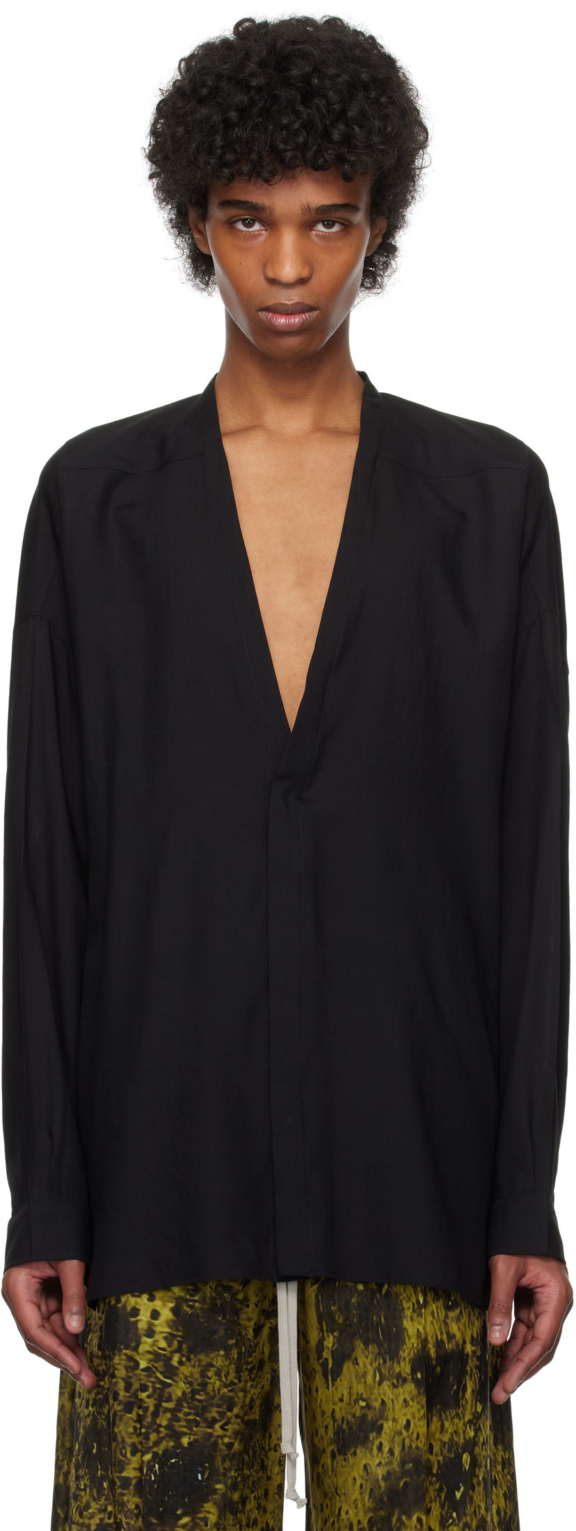 Srajce Rick Owens Rick Owens Hollywood Lido Larry Shirt Črna | RU01E5294 WG