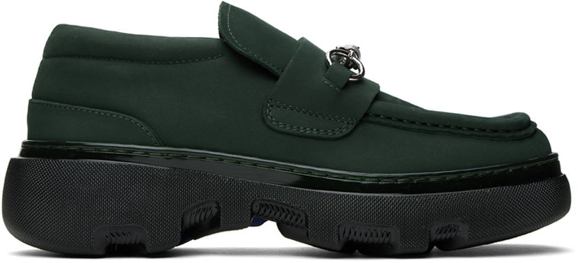 Oblačila Burberry Green Nubuck Creeper Clamp Loafers Zelena | 8077384