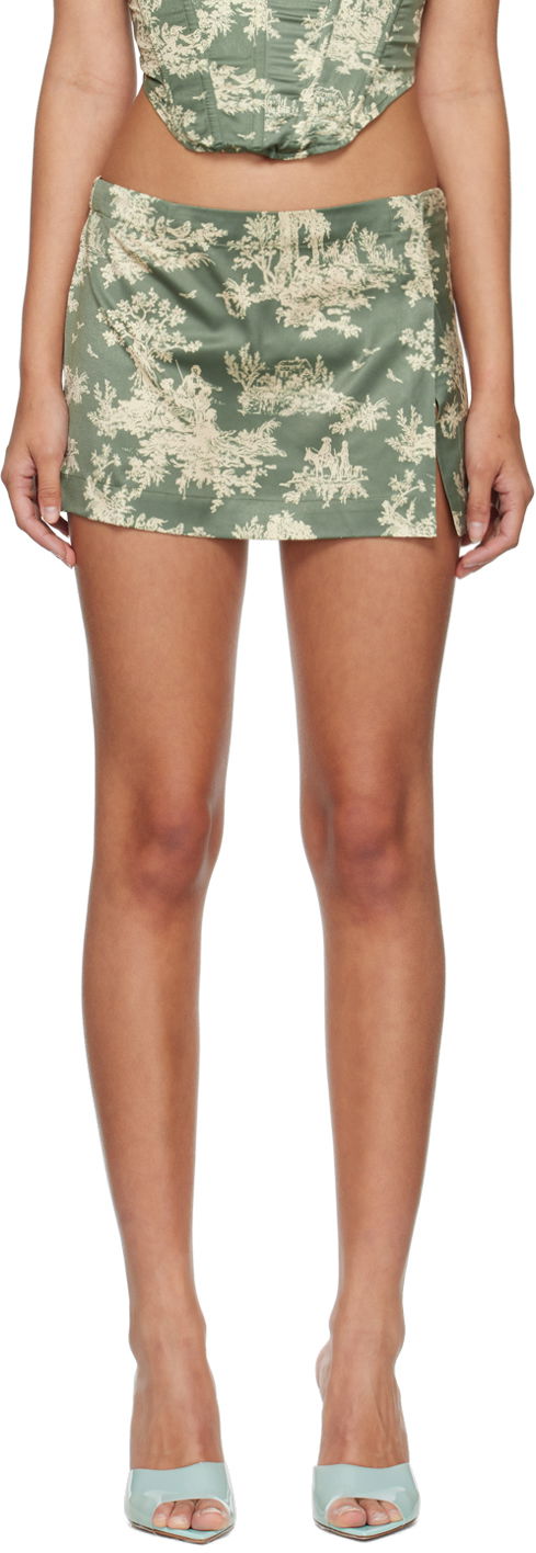 Krila Miaou Miaou Micro Mini Toile Skirt Zelena | 4012SS2MST