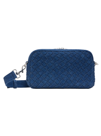 Torba za čez ramo Bottega Veneta Small Intreccio Bag Mornarica | 755353 V2ZK1