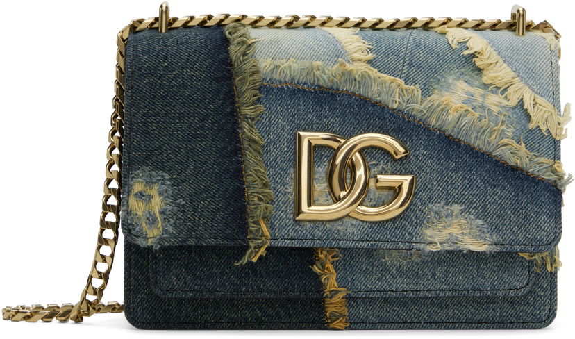 Torba za čez ramo Dolce & Gabbana Crossbody Bag With Logo Modra | BB7599 A9U75