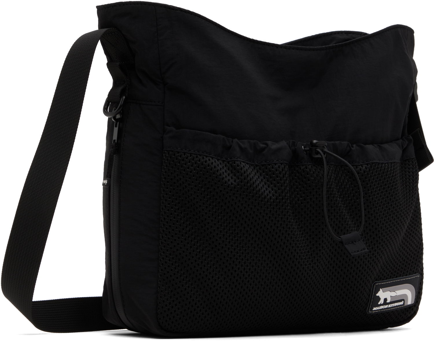 Torba za čez ramo MAISON KITSUNÉ Maison Kitsuné Flash Fox Messenger Bag Črna | NM05172WQ4034, 1