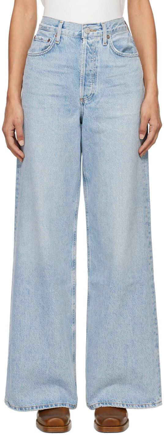 Kavbojke AGOLDE High Rise Wide Leg Jeans Modra | A198-1601