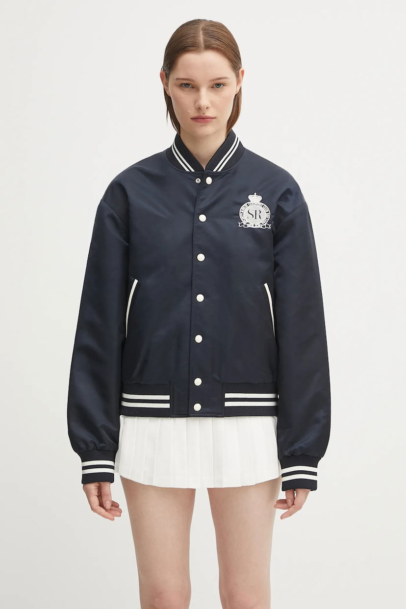 Bomber jakna Sporty & Rich Sporty & Rich Royal Club Nylon Varsity Bomber Jacket Mornarica | OW030620219BL106