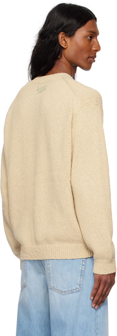 Pleteni pulover MAISON KITSUNÉ Maison Kitsuné Abstract Daisy Intarsia Sweater Bež | OM00811KT1138, 2