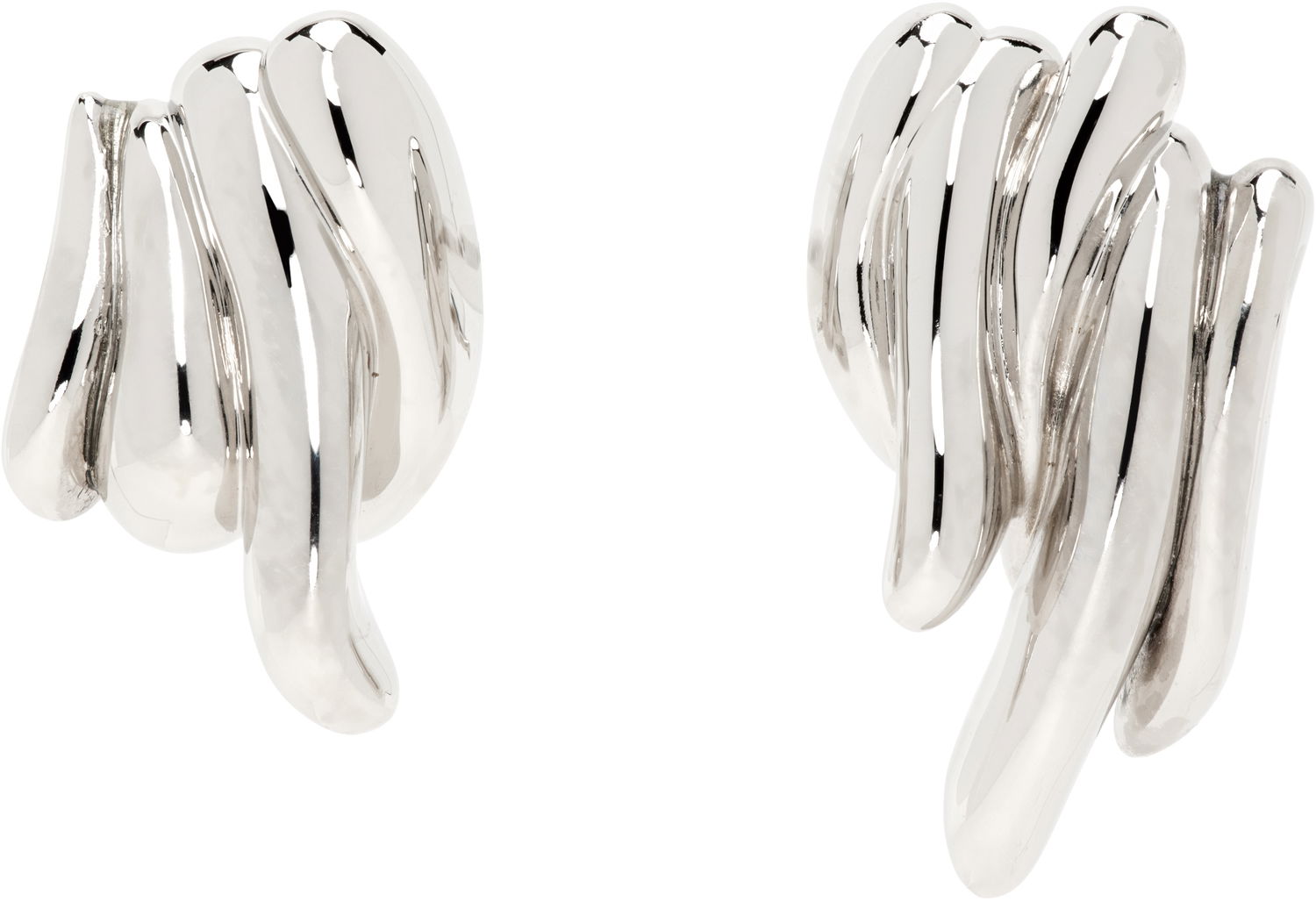 Uhani Jil Sander Silver Mismatched Earrings Kovinski | J12VG0205_P6959, 0