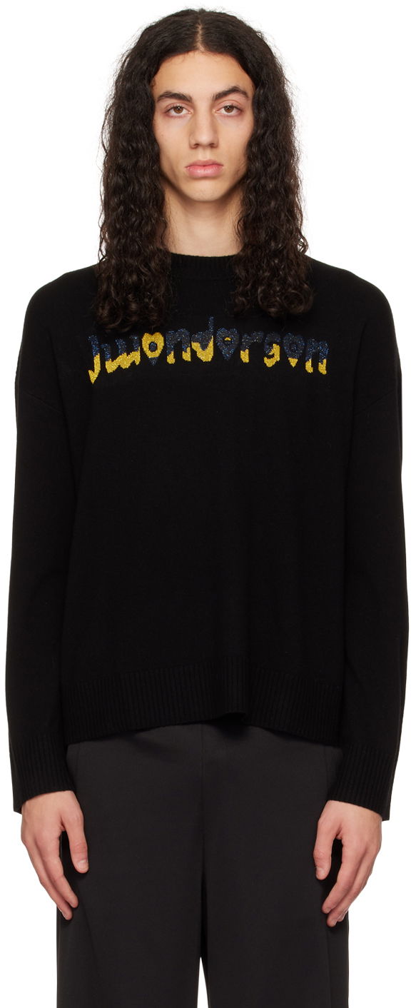 Pleteni pulover JW Anderson Black Metallic Sweater Črna | KW0790-YN0200