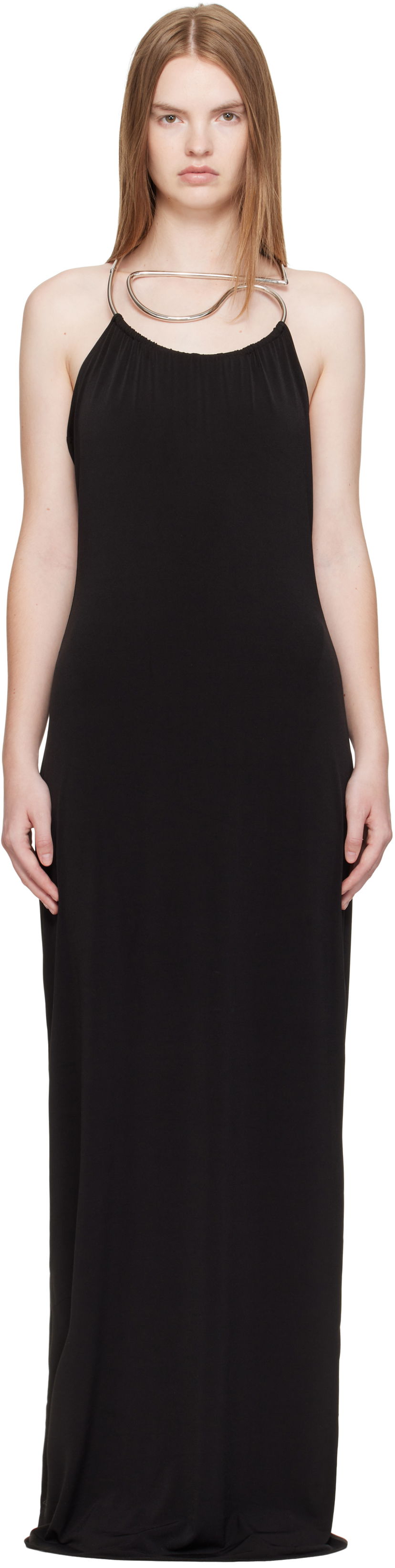 Obleke Coperni Coperni Necklace Maxi Dress Črna | COPR207F5022