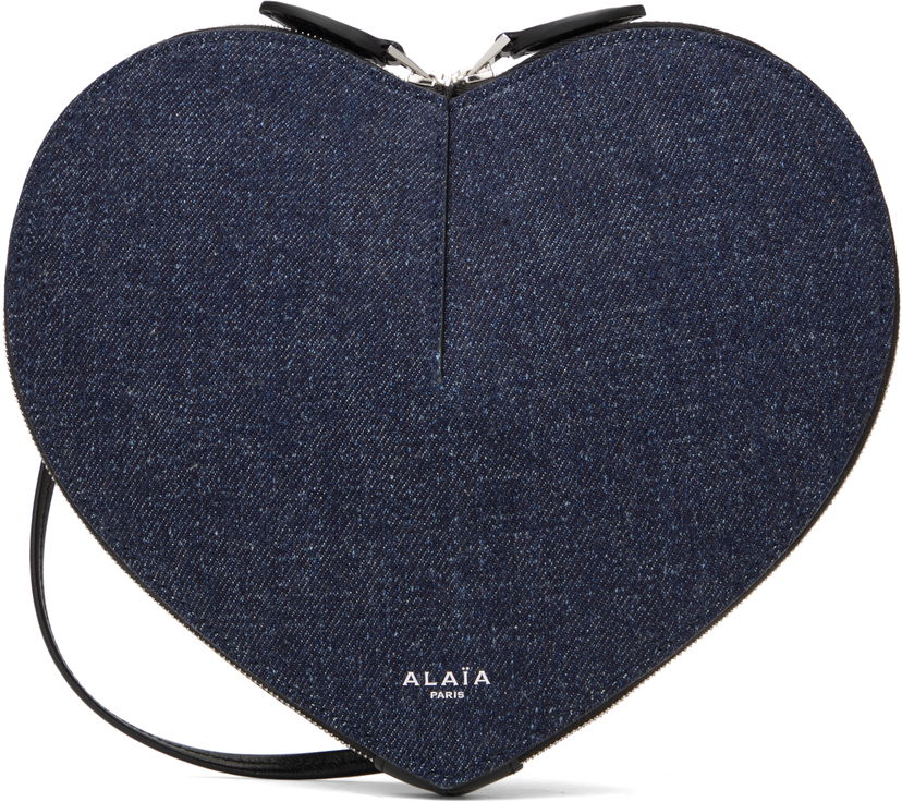 Torbica Alaïa ALAÏA 'Le Coeur' Denim Heart Bag Modra | AA1P003CA284