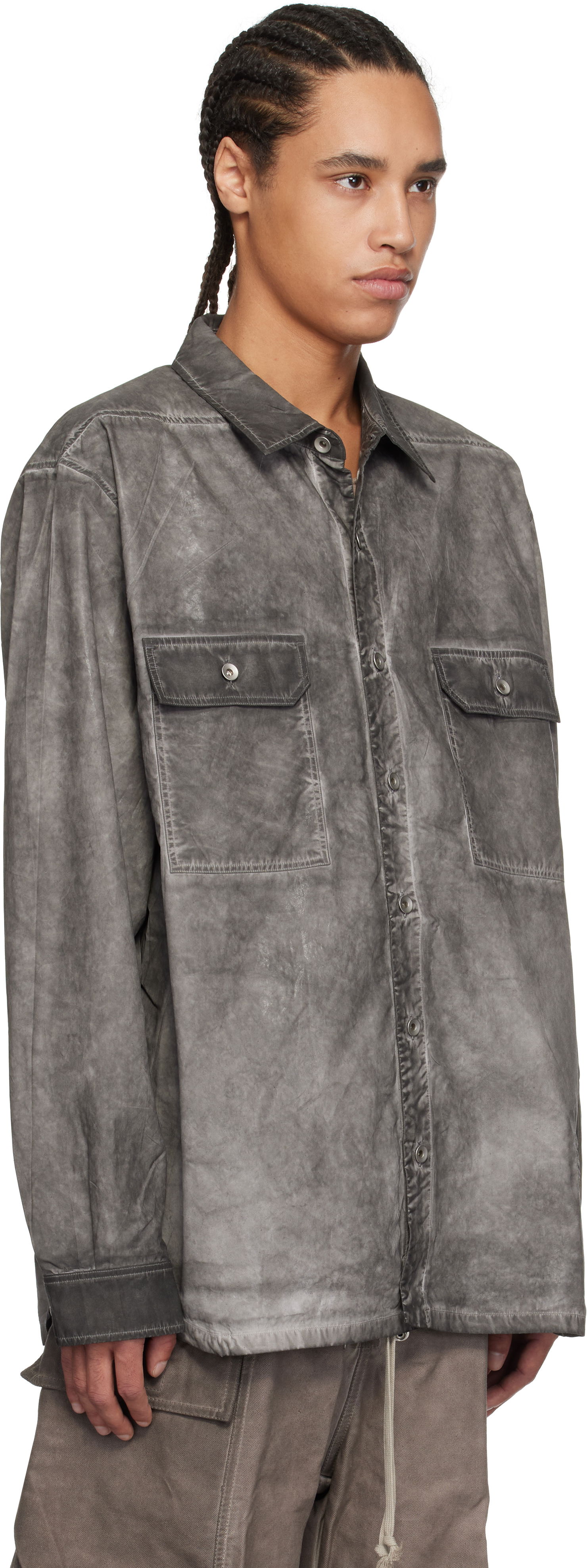 Srajce Rick Owens Rick Owens DRKSHDW Hollywood Jumbo Overshirt Siva | DU01E3297 PF, 1