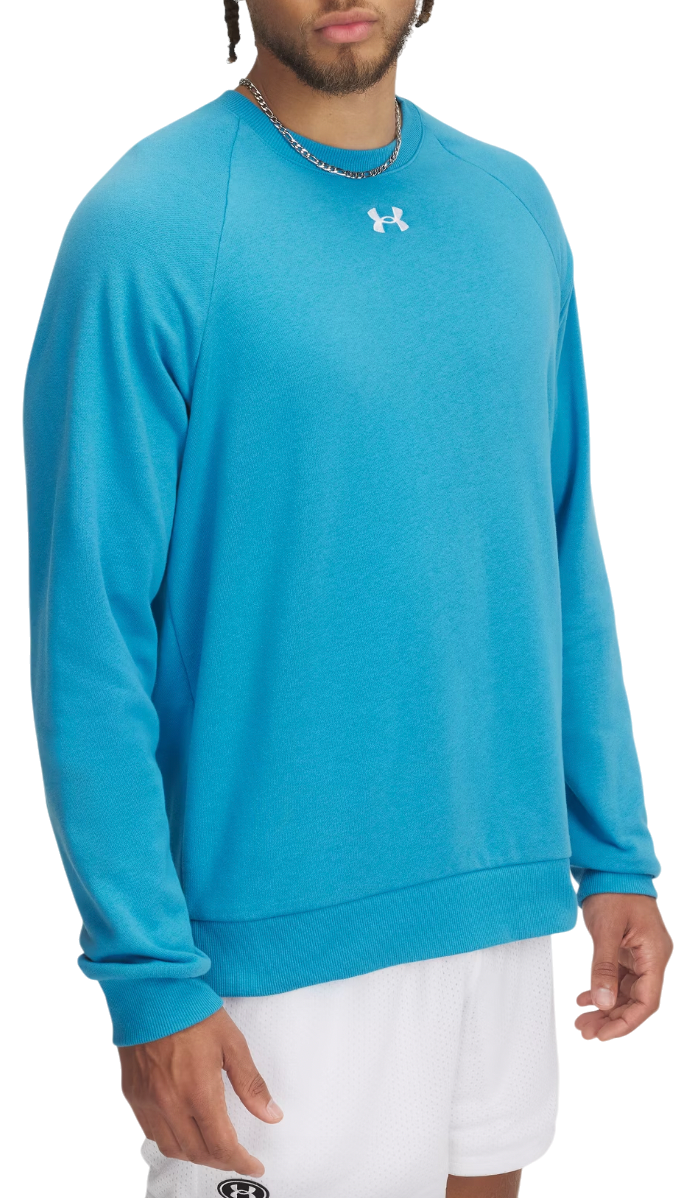 Pleteni pulover Under Armour Rival Fleece Crew Sweatshirt Modra | 1379755-452