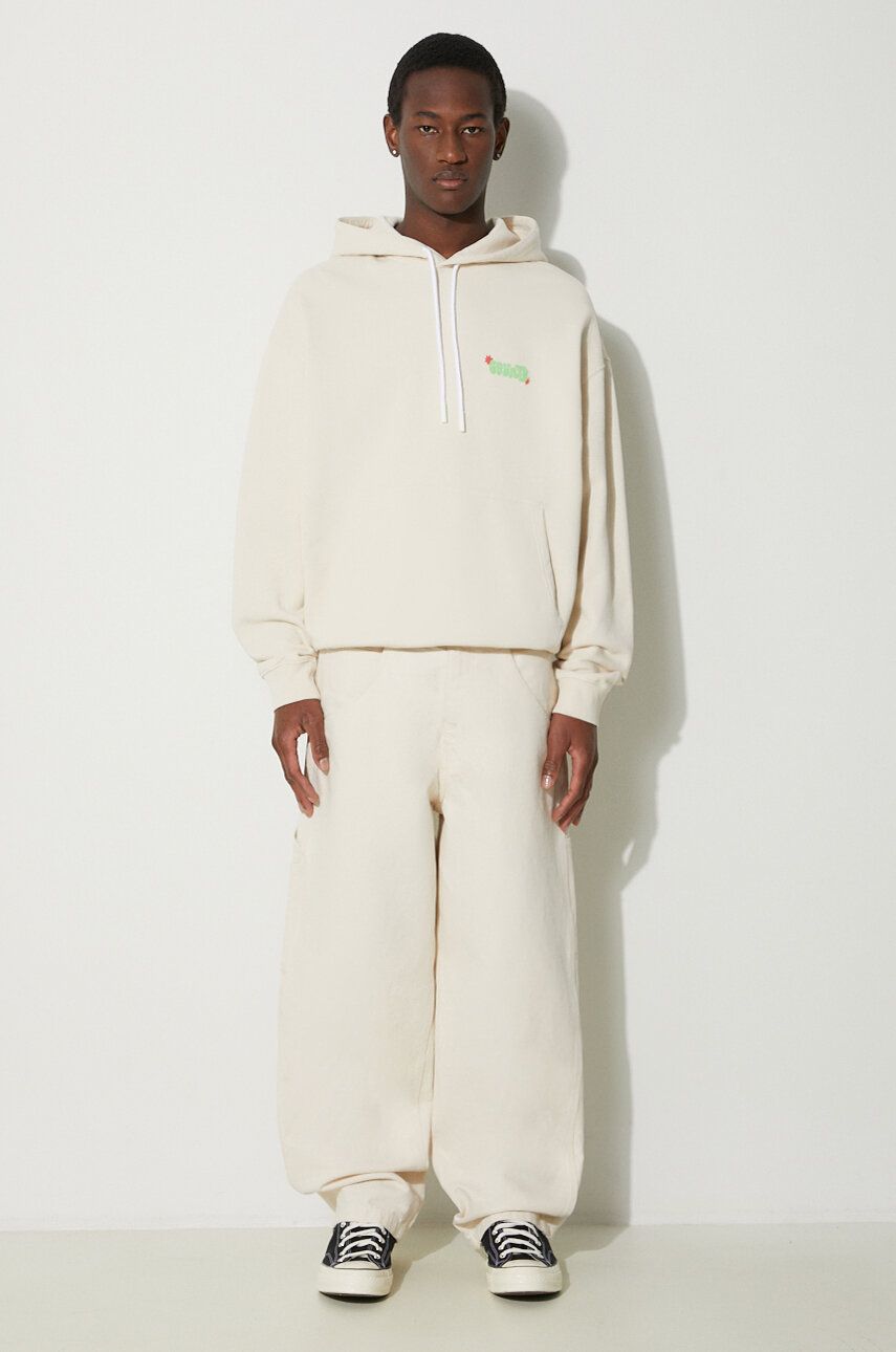 Pulover Marcelo Burlon Solsticio Comfort Hoodie Print Bež | CMBB106S24FLE0060C50, 1