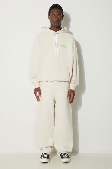 Pulover Marcelo Burlon Solsticio Comfort Hoodie Print Bež | CMBB106S24FLE0060C50, 1