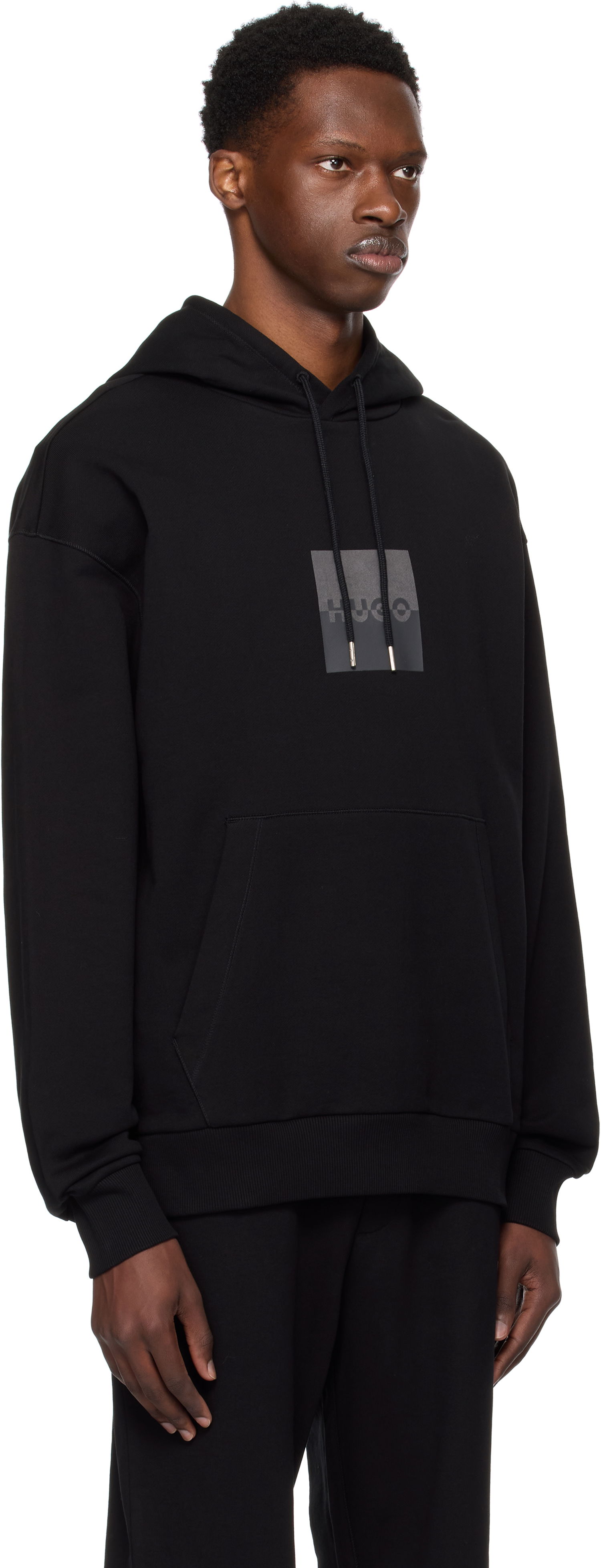 Pulover BOSS HUGO Relaxed-Fit Cotton Terry Hoodie with Split Logo Bež | 50542787, 1
