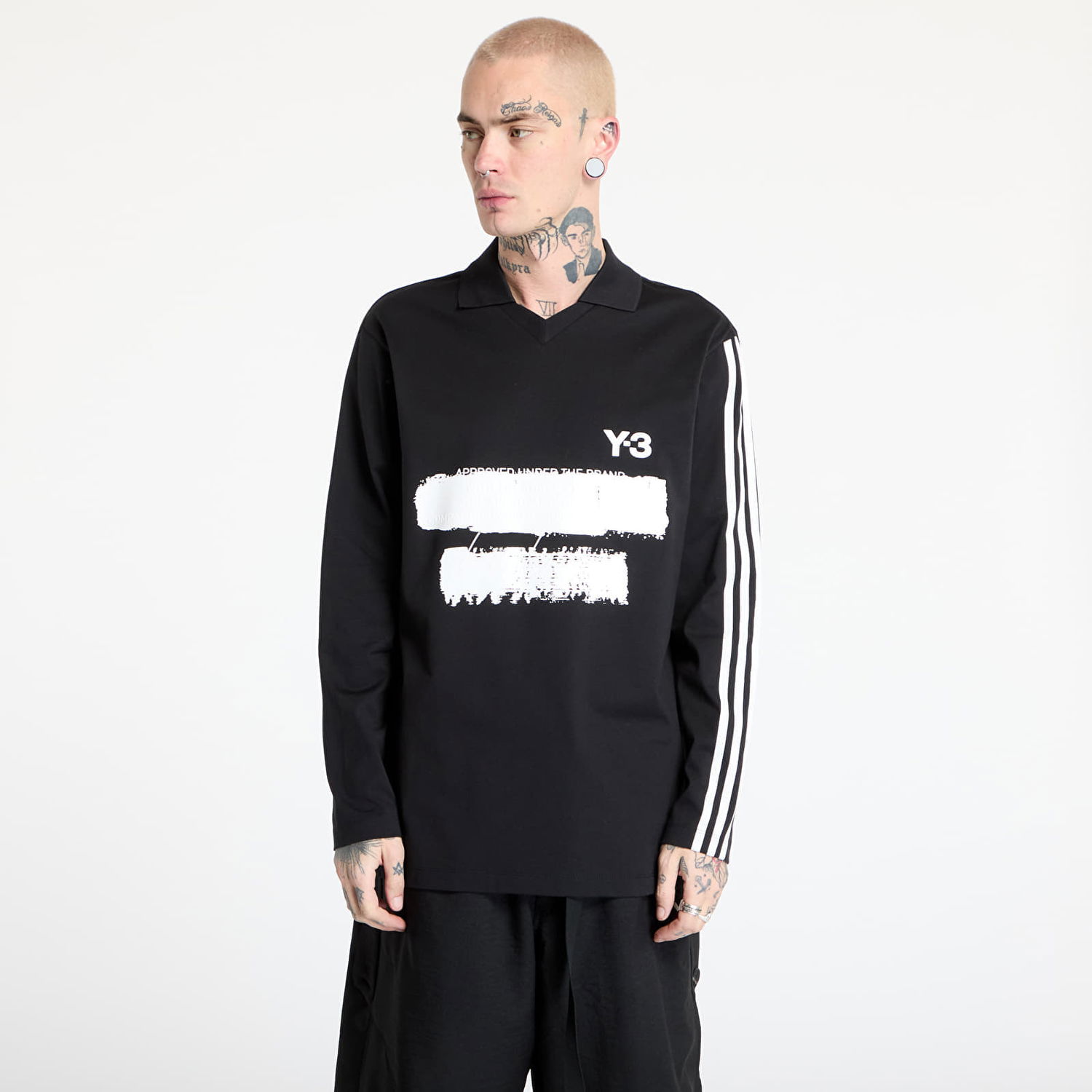 Polo majica Y-3 Graphic Logo Long Sleeve Top Črna | JN4876, 0