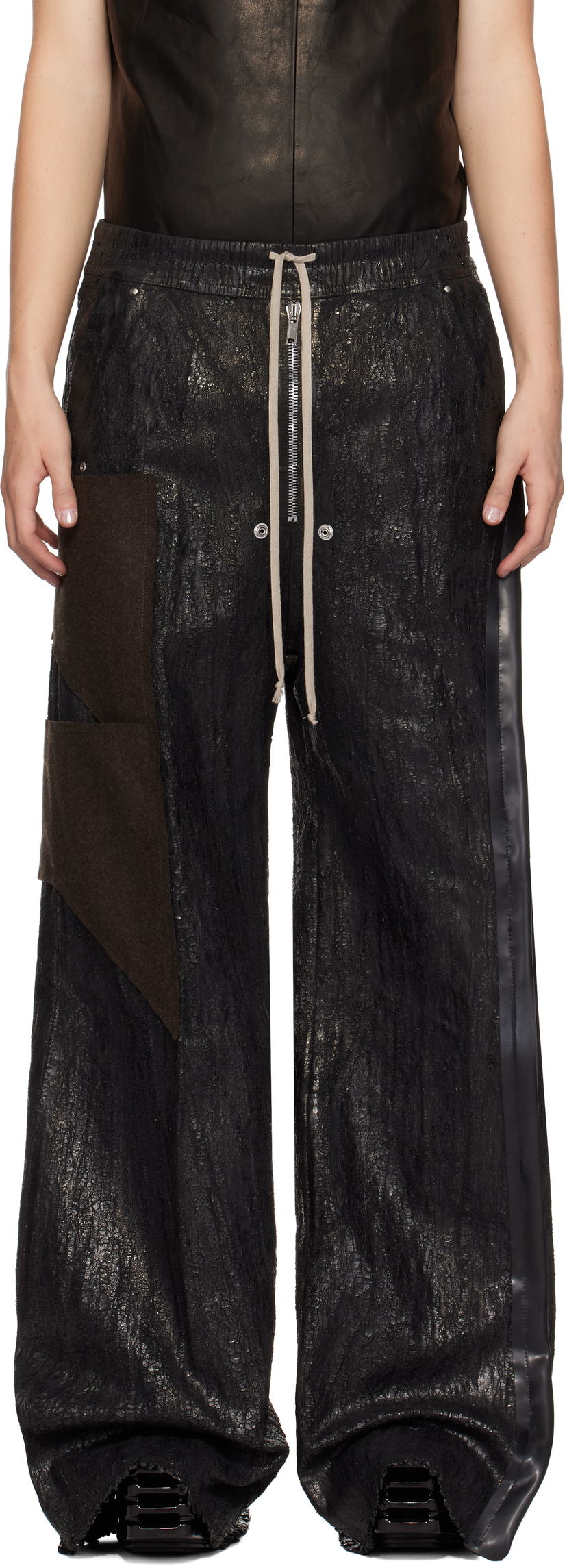 Kavbojke Rick Owens Wide Bela Jeans Črna | RR02D6307 BMTWTY