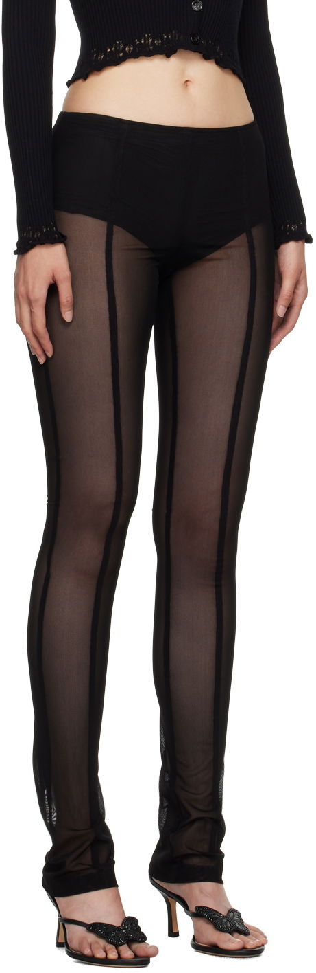 Pajkice Blumarine Blumarine Sheer Panel Leggings Črna | A344P013A, 1