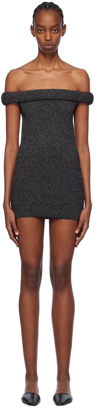 Obleke TOTEME TOTEME Roll Off-Shoulder Minidress Siva | 241-WRT1066-YA0031, 0