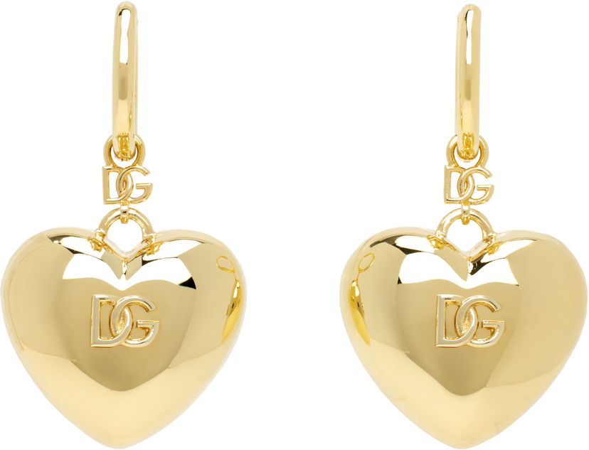 Uhani Dolce & Gabbana Dolce&Gabbana Heart Drop Earrings Rumena | WEQ8S1 W1111