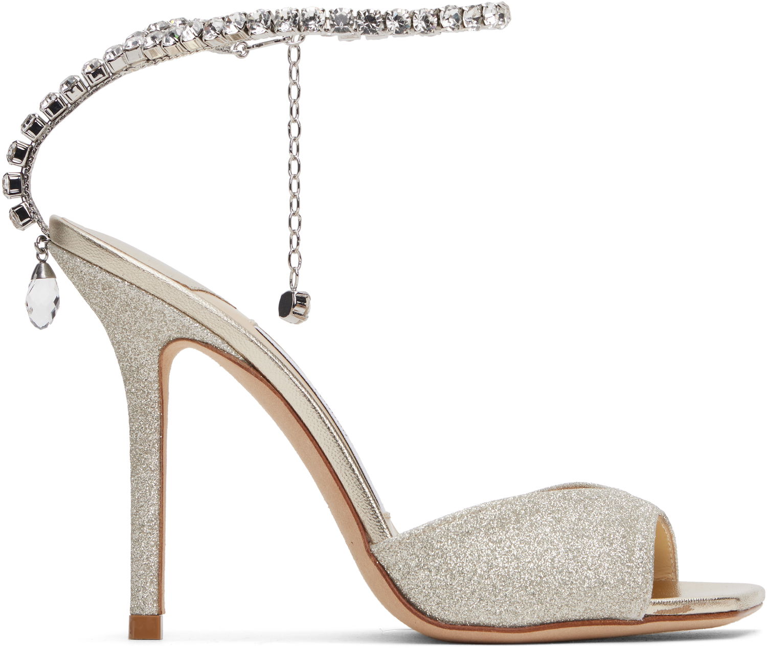 Nega čevljev Jimmy Choo Jimmy Choo Saeda 100 Heeled Sandals Kovinski | SAEDA SANDAL 100, 0