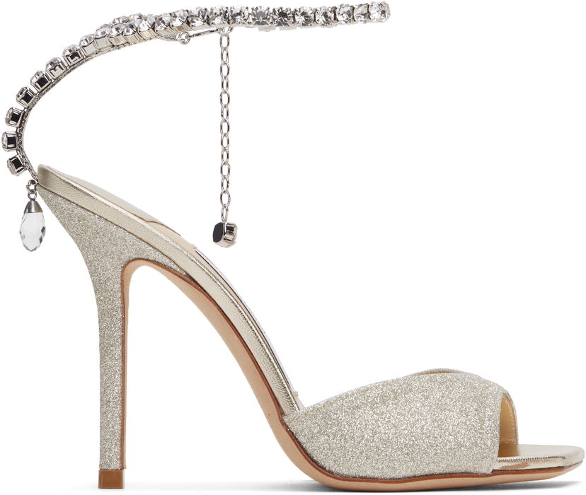 Nega čevljev Jimmy Choo Jimmy Choo Saeda 100 Heeled Sandals Kovinski | SAEDA SANDAL 100