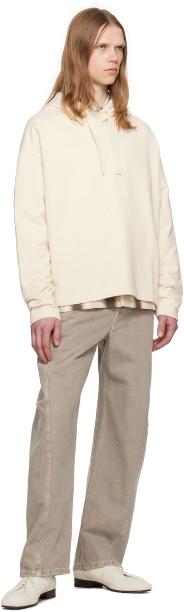 Pulover LEMAIRE LEMAIRE Minimal Hoodie Bež | TO1172 LJ1012, 3