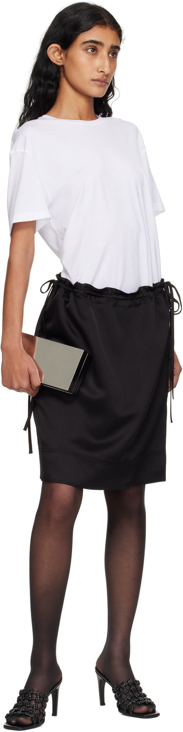 Krila TOTEME TOTEME Drawstring Satin Miniskirt Črna | 253-WRB0281-FB0382, 3