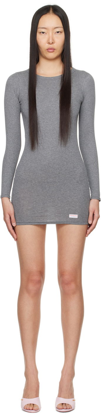 Obleke Alexander Wang Crewneck Minidress Siva | 8CC1246646