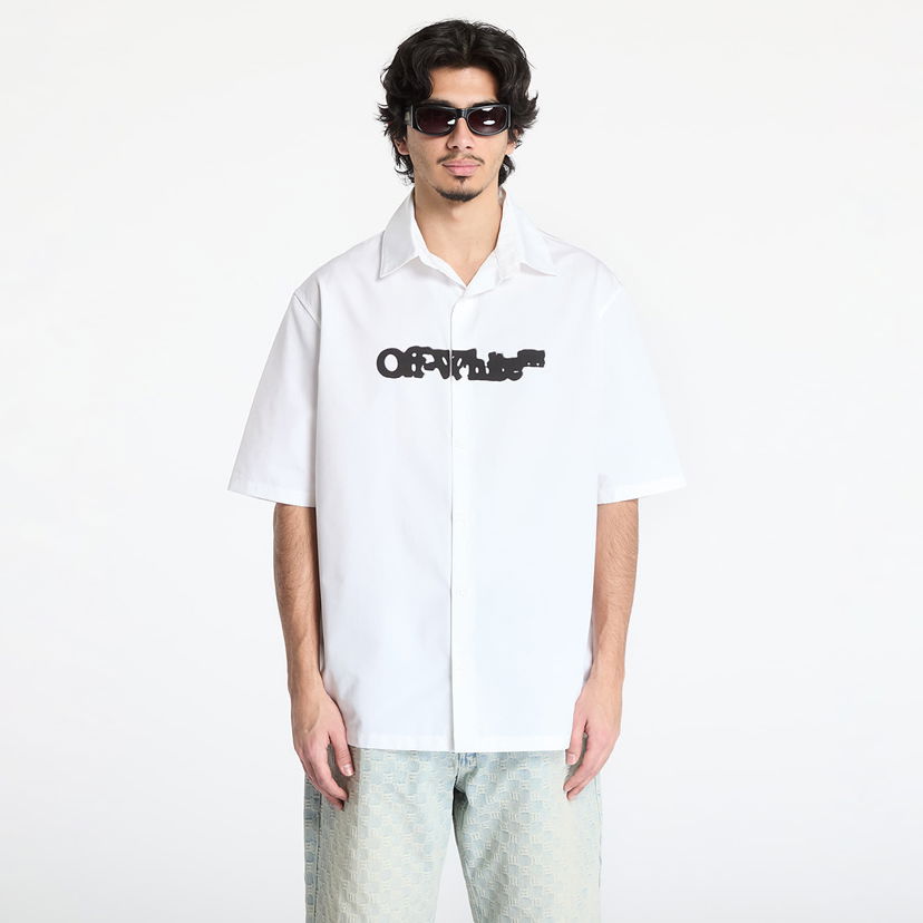 Srajce Off-White Off-White Spray Arrow Popl Bowling Shirt Bela | OMGG013S25FAB00A0110