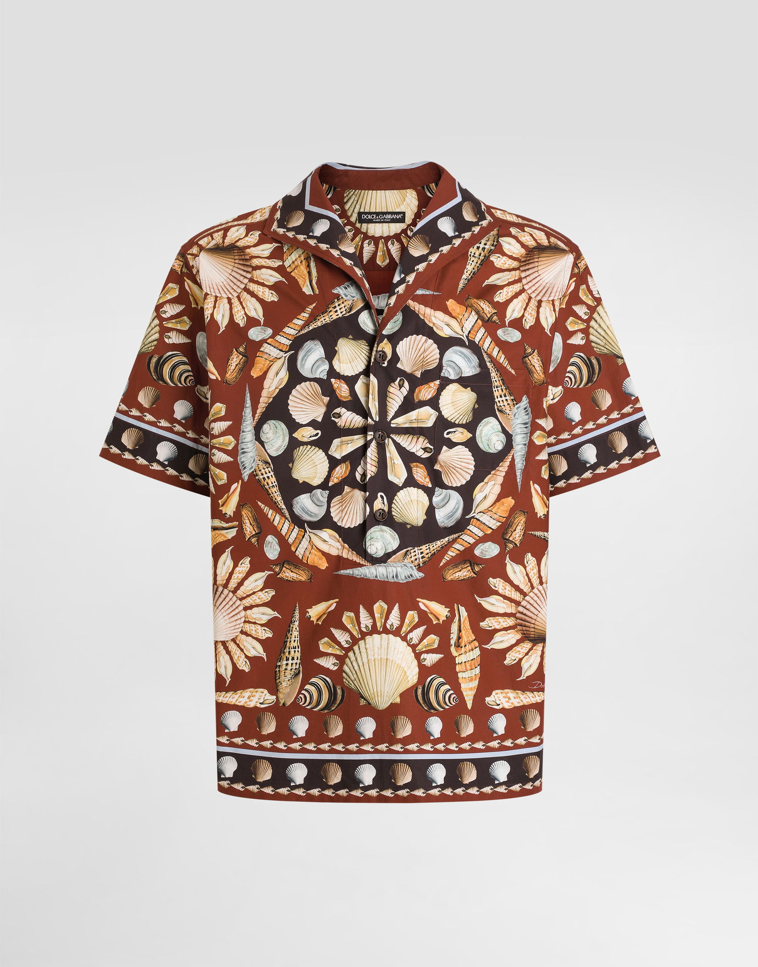 Srajce Dolce & Gabbana Dolce & Gabbana Oversized Popeline Seashell Print Shirt Rjava | G5NE3TFI5LHHM5PM, 0