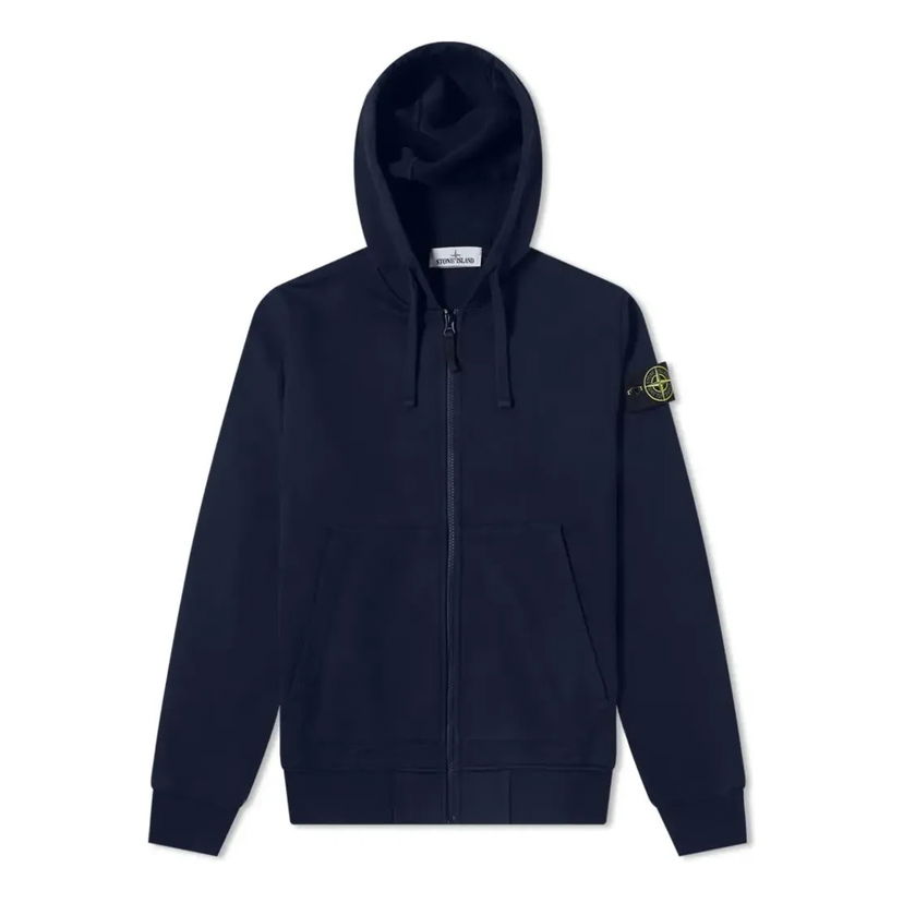 Pulover Stone Island Stone Island Garment Dyed Zip Hoodie Mornarica | 741564251-V0020