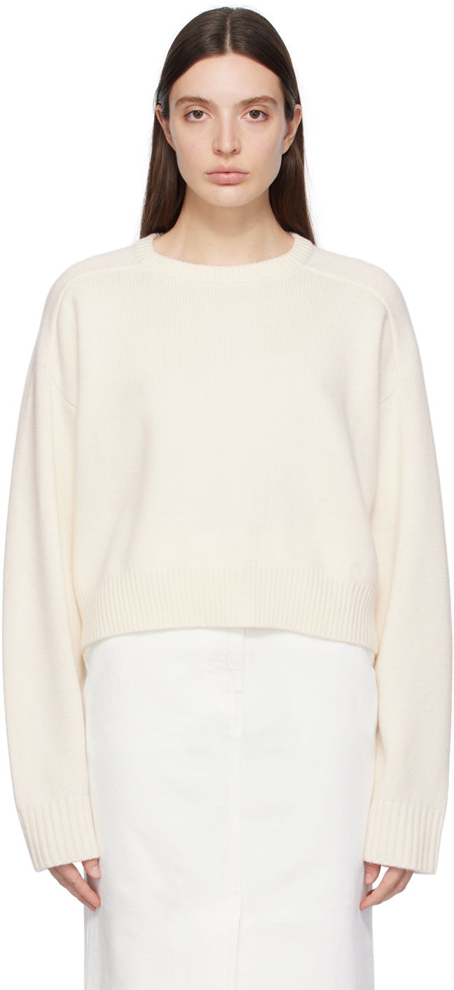 Pleteni pulover Loulou de Saison Loulou de Saison Bruzzi Cropped Sweater Bela | BRUZZI