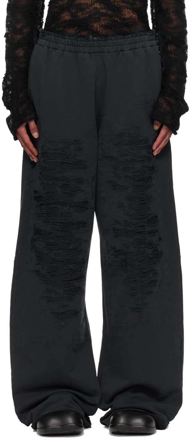 Trenirka Maison Margiela Distressed Sweatpants Črna | SH2KA0021 M25004