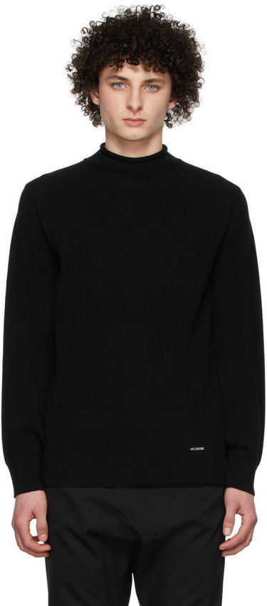 Pleteni pulover We11done Cashmere Mock Neck Sweater Črna | WD-KT1-22-653-U-BK, 0