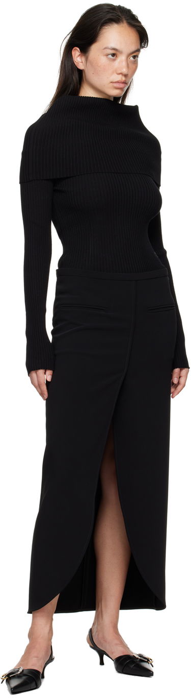 Pleteni pulover Courrèges Courrèges Women's Fitted Off Shoulder Sweater Črna | 324MPU189FI0001, 4