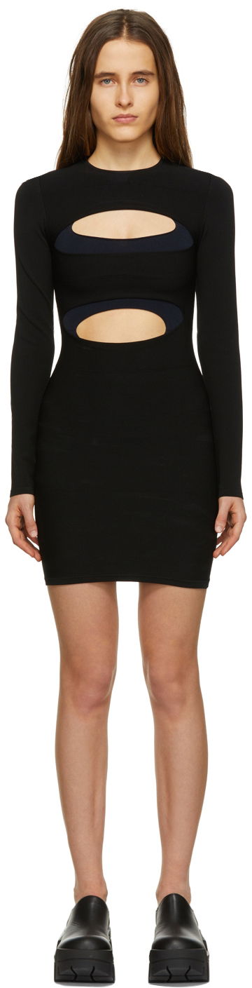 Obleke Dion Lee Dion Lee Double Hosiery Mini Dress Črna | A7536R22